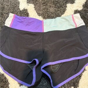 lululemon athletica Black and Purple Athletic Shorts